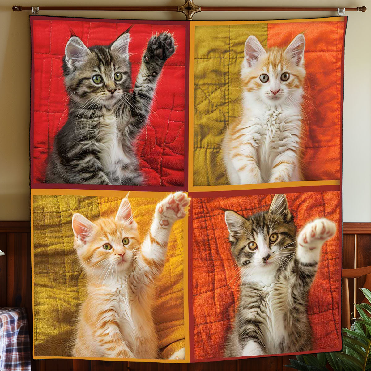 Playing Kitten WP1308044CL Quilt