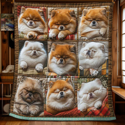 Pomeranian Sleeping Collection WP3008020CL Quilt