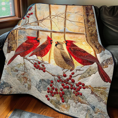 Red Cardinals Berry Snowfall WP0108036CL Quilt