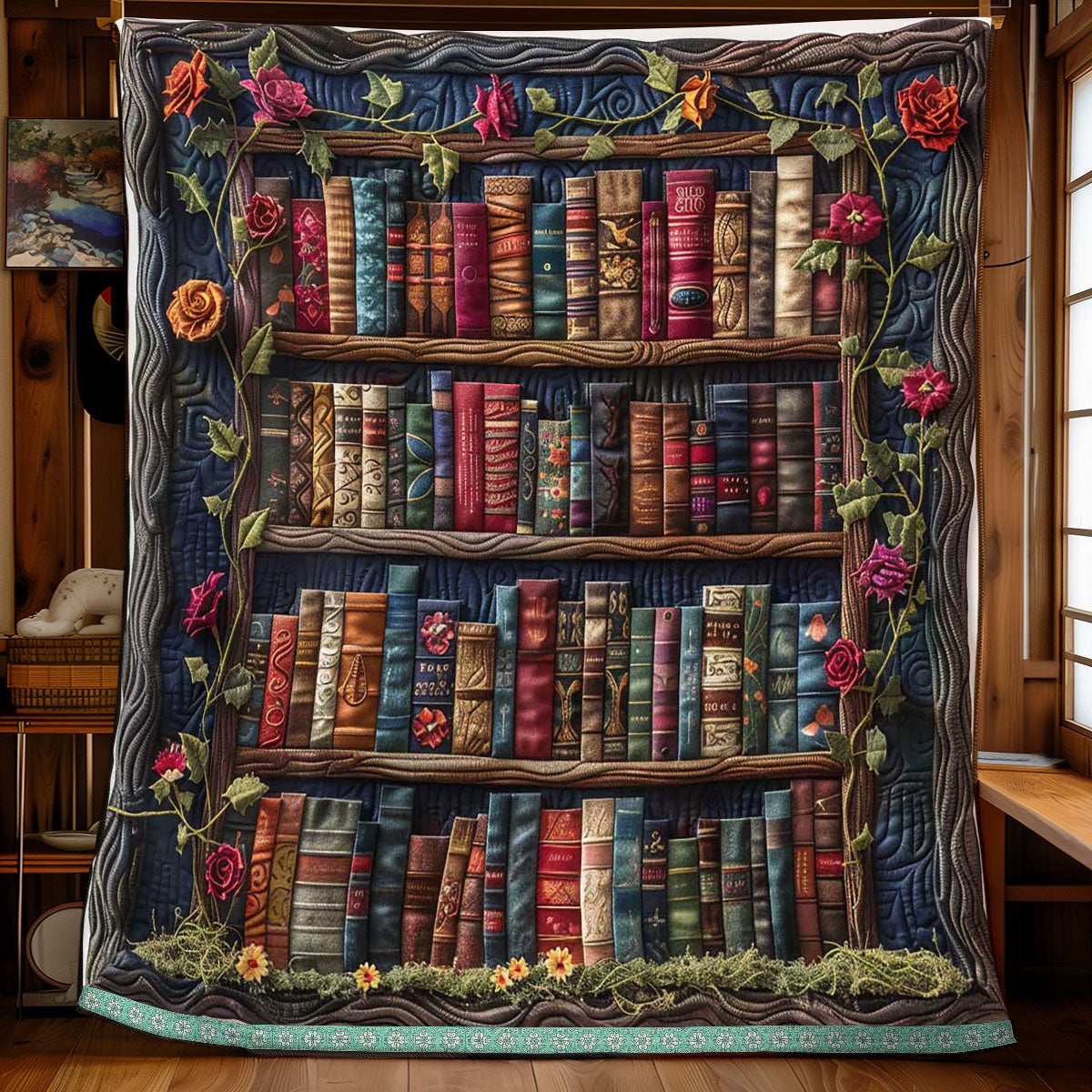 Rose Vine Bookshelf WP0509040CL Quilt