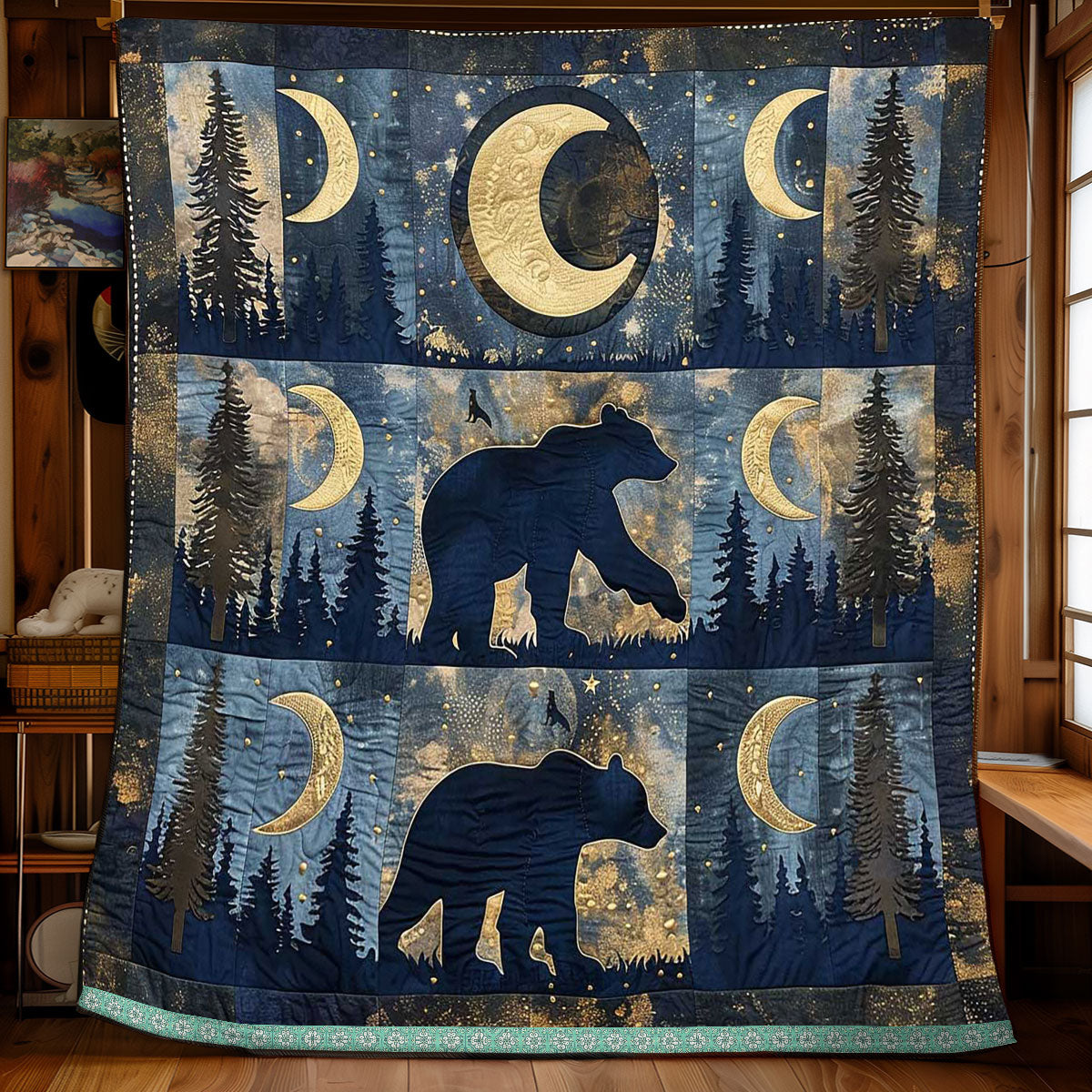 Silhouette Bear Crescent WP0509043CL Quilt