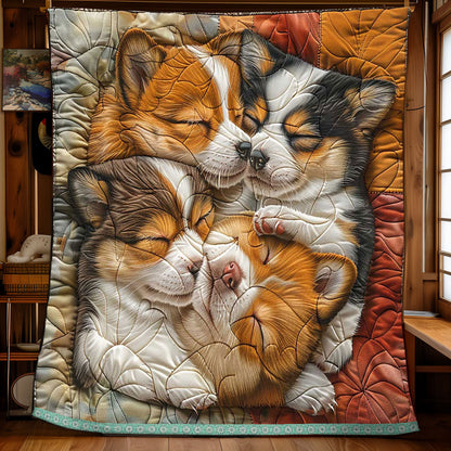 Sleeping Corgi Cozy WP0409043CL Quilt