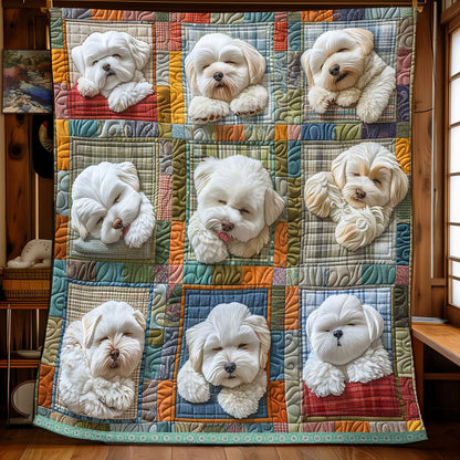Snow Bichon Collection WP3008024CL Quilt
