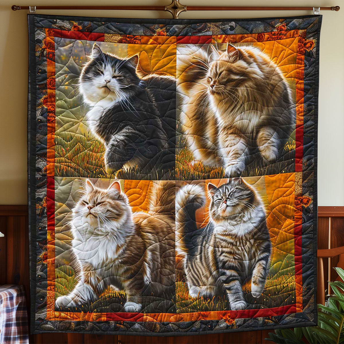 Walking Fancy British Cat WP1408020CL Quilt