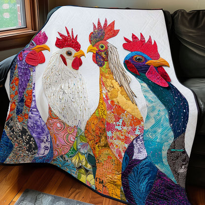 Whimsical Rooster Chicken WP0108041CL Quilt