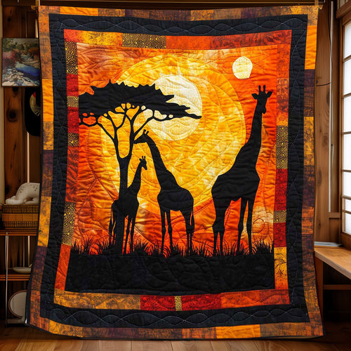 Africa Giraffe Sunset WP2108001CL Quilt