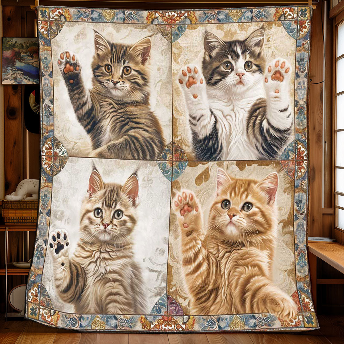 Cat Paw Portrait WP1308052CL Quilt