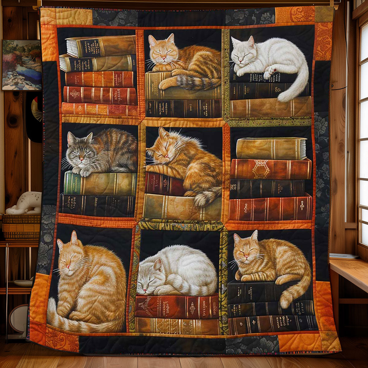 Cats Bookshelf WP2008008CL Quilt