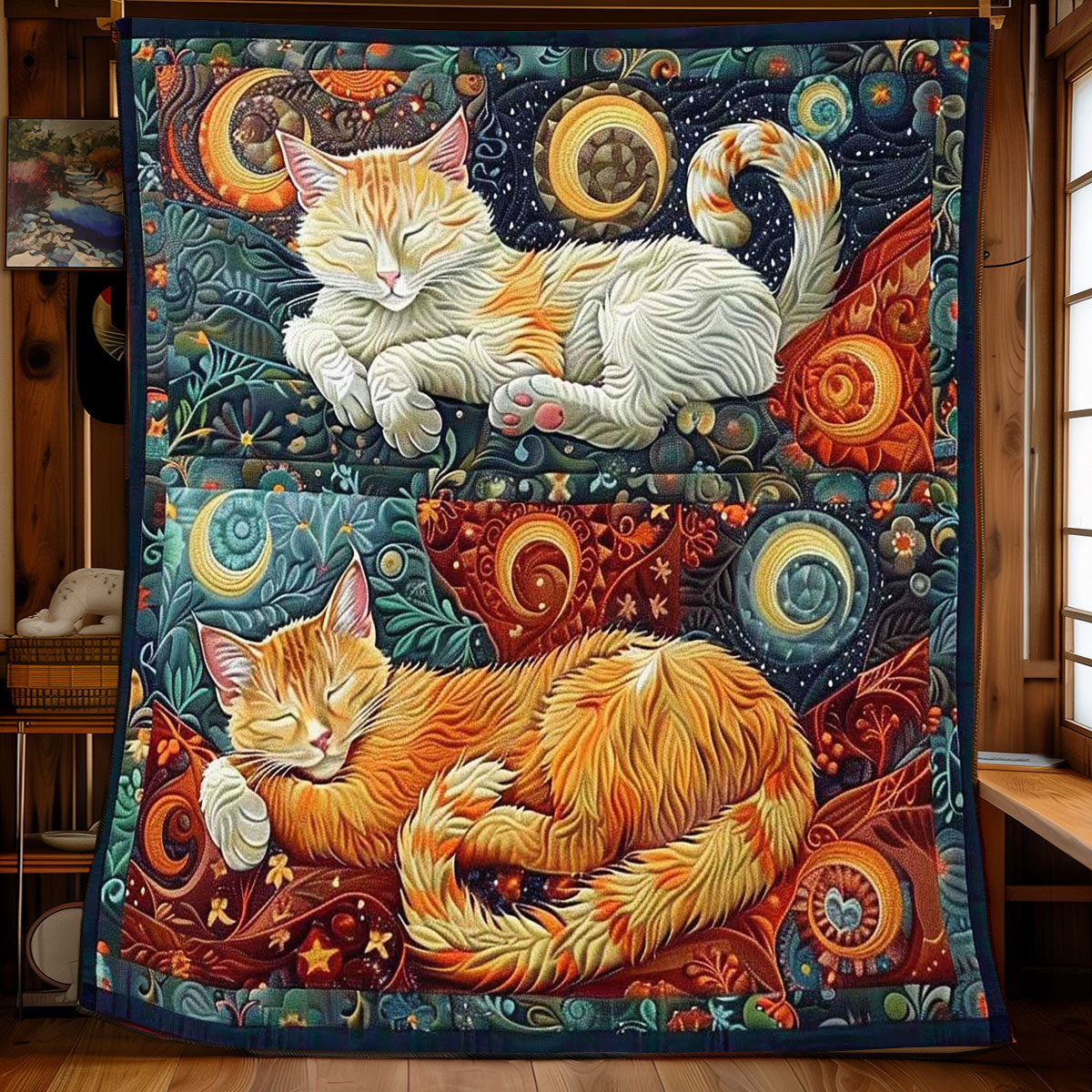 Cats on Moon WP2008009CL Quilt