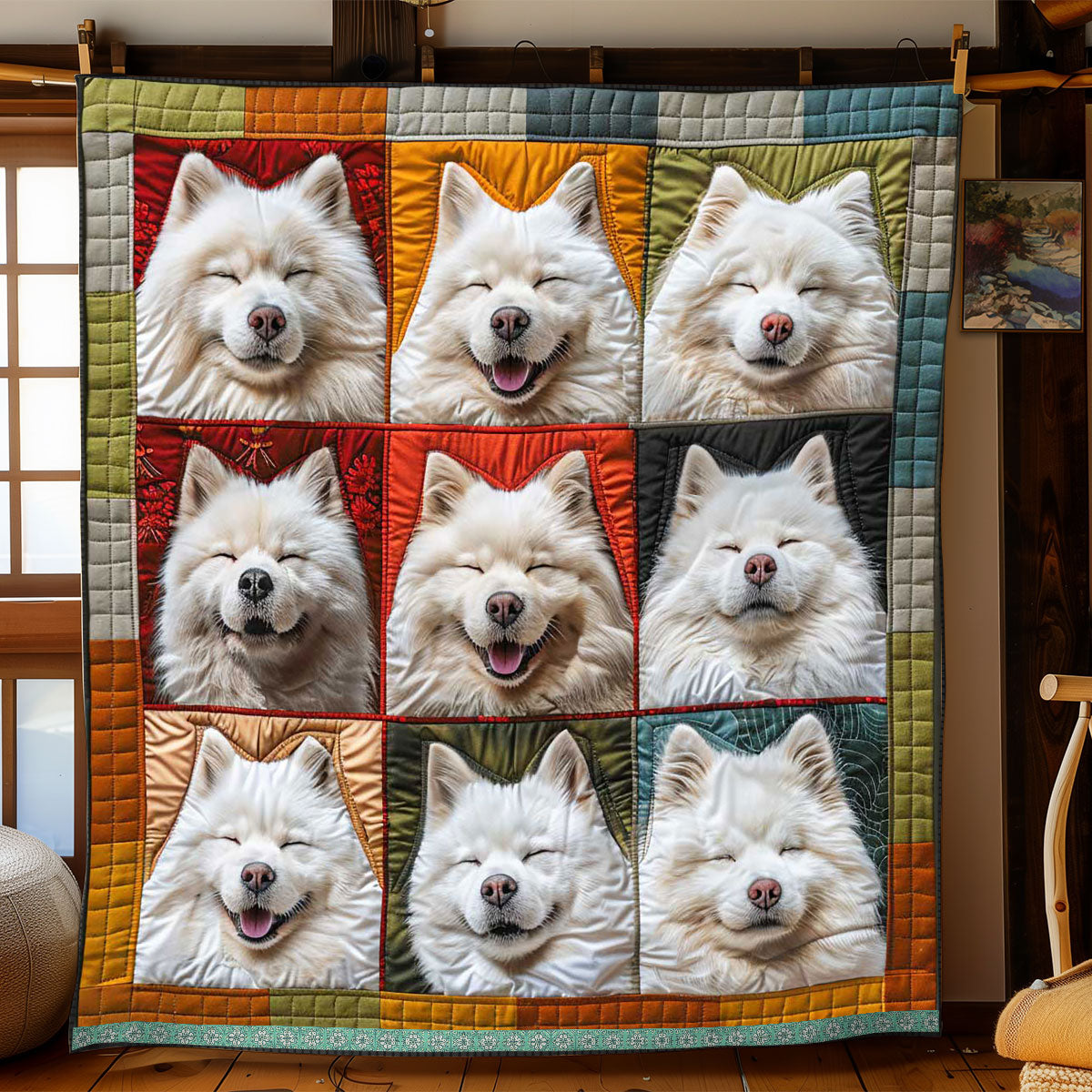 Chubby Samoyed Collection WP3008041CL Quilt