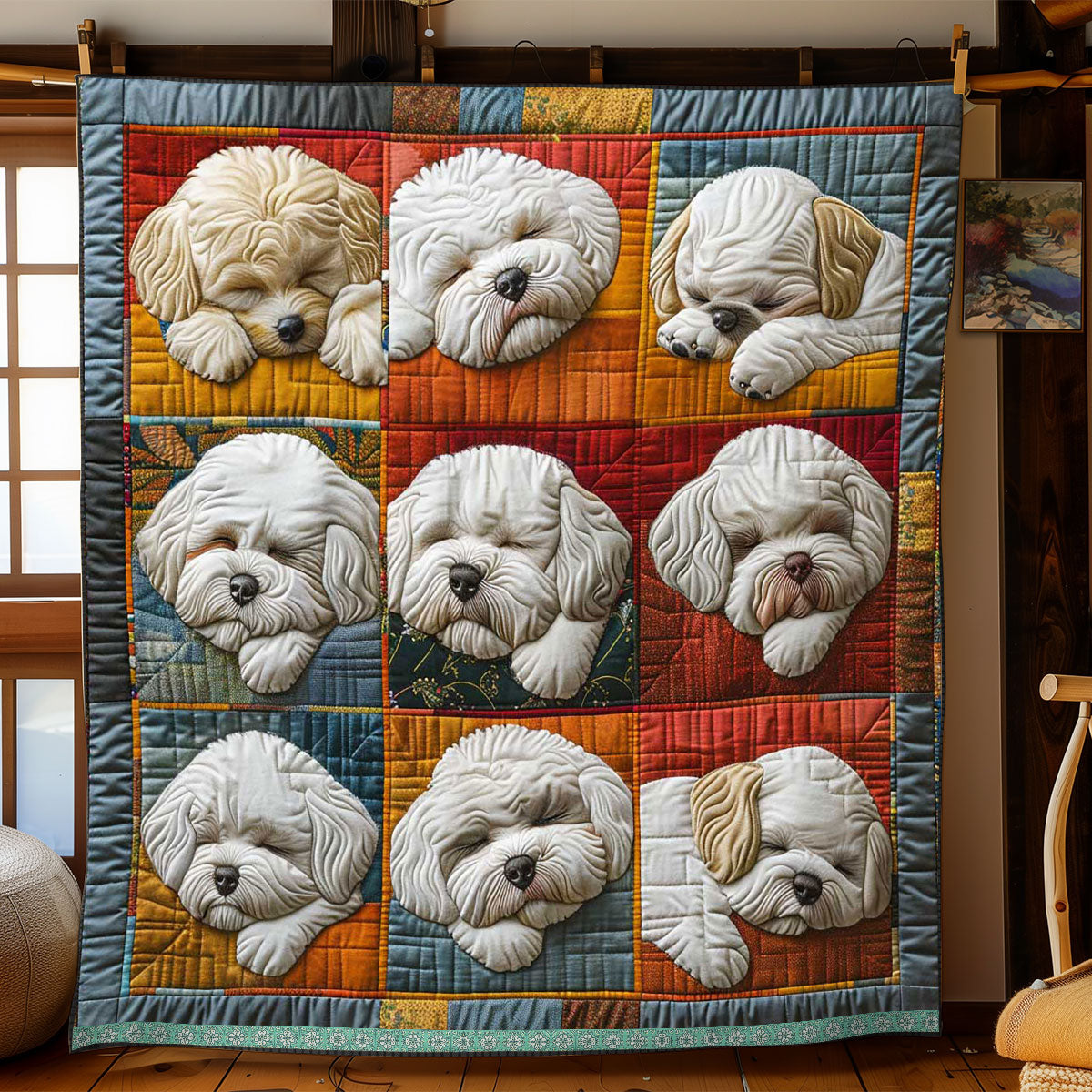 Cozy Bichon WP3008036CL Quilt