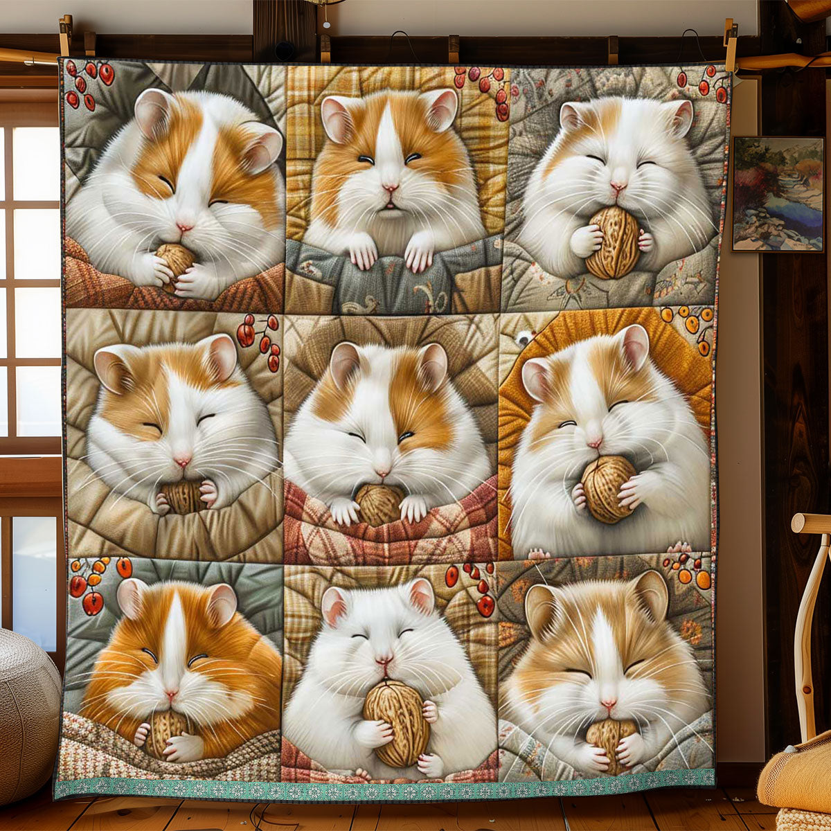 Cozy Hamsters Puff WP3008037CL Quilt