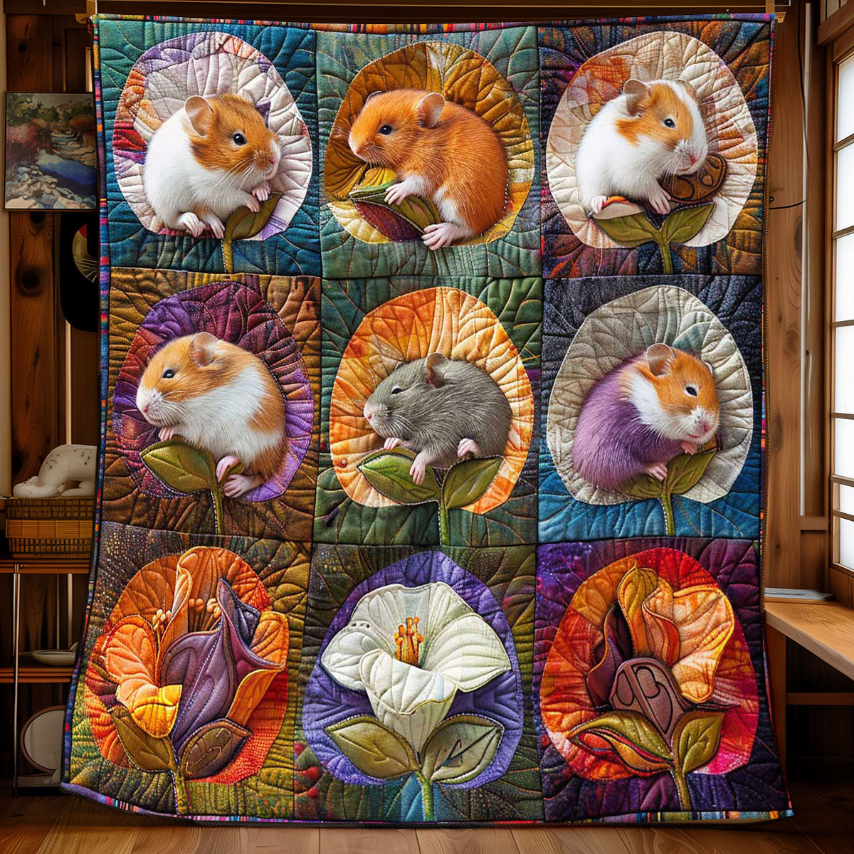 Cute Sleeping Hamster WP2008015CL Quilt