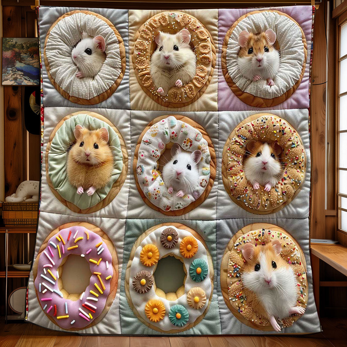 Donuts Hamster Collection WP2008018CL Quilt