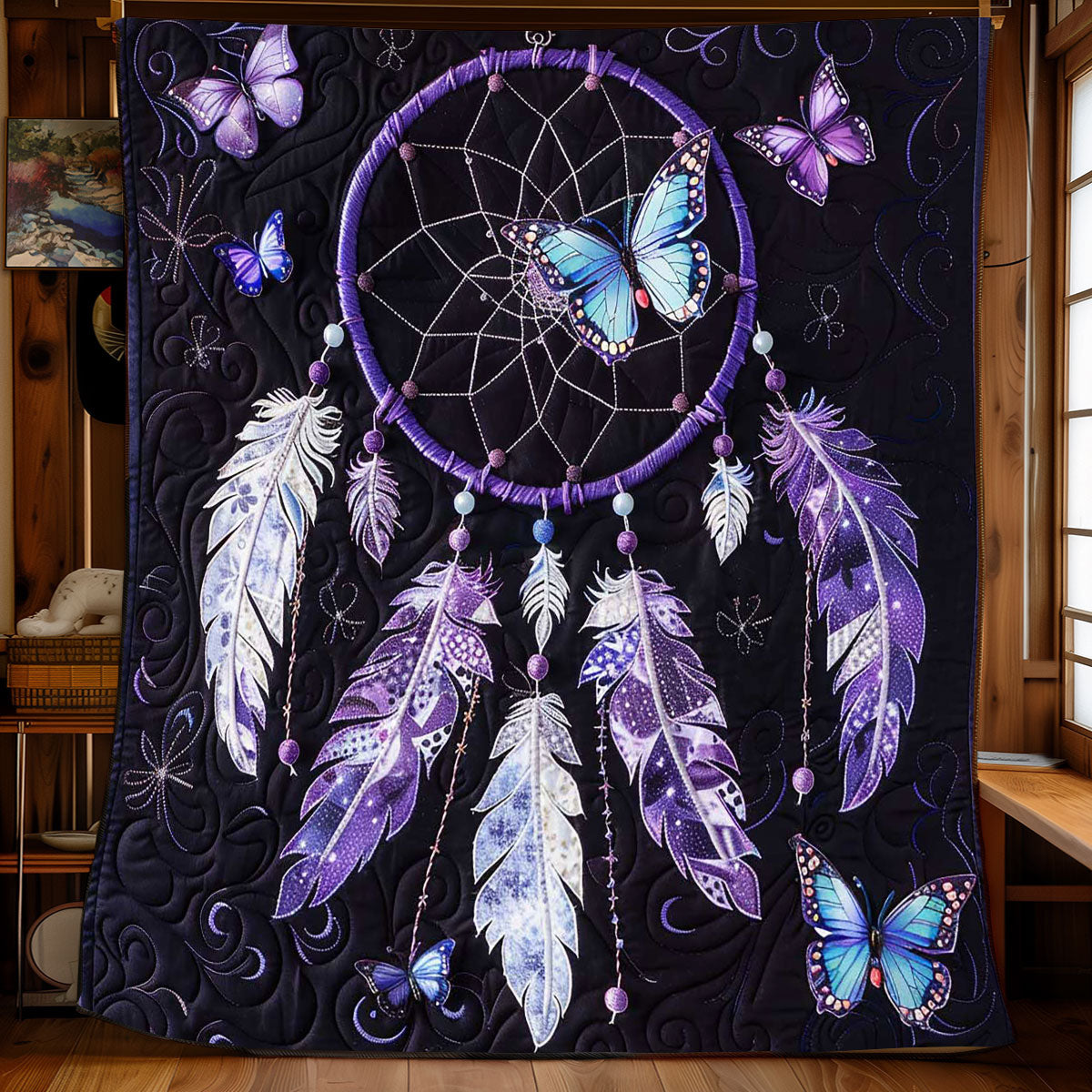 Dreamcatcher Purple Butterfly WP2008020CL Quilt