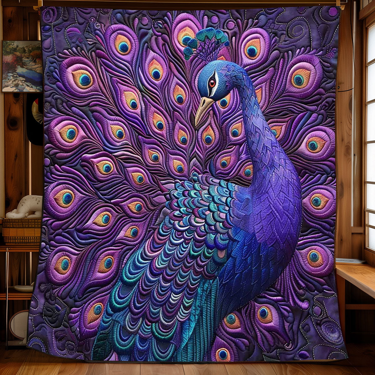 Epic Purple Peacock WP2108015CL Quilt