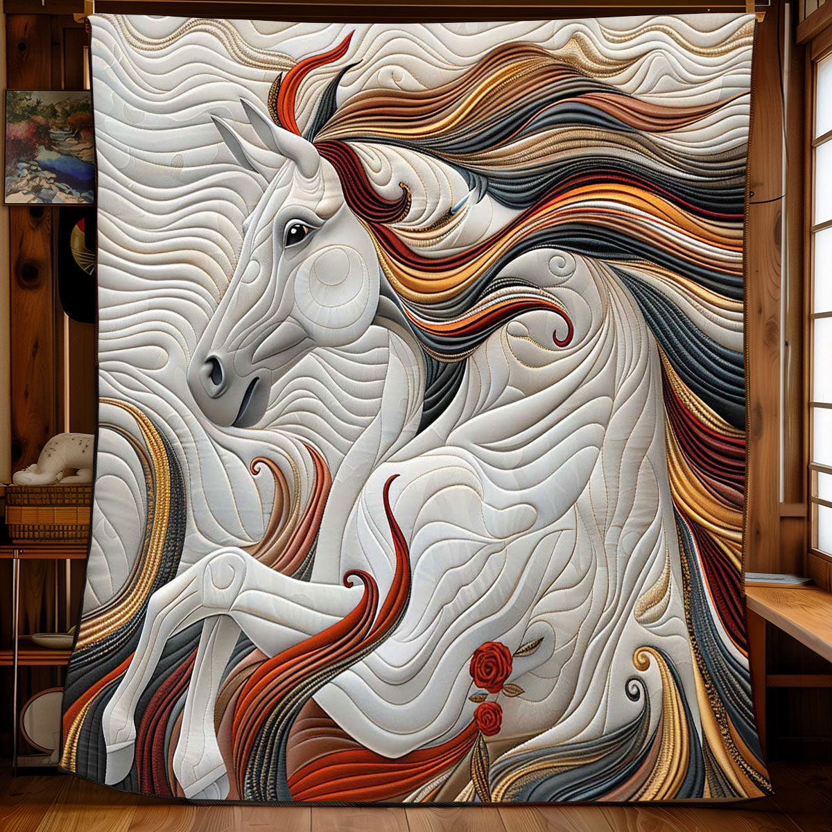 Fire Spirit Horse WP2108018CL Quilt