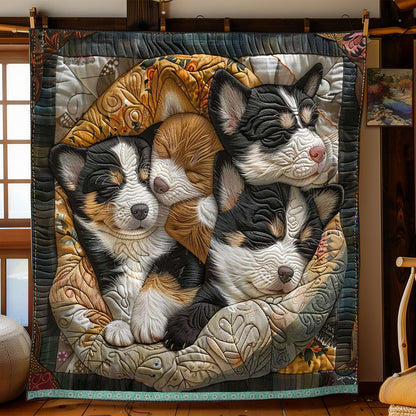 Fluffy Corgi WP0509018CL Quilt