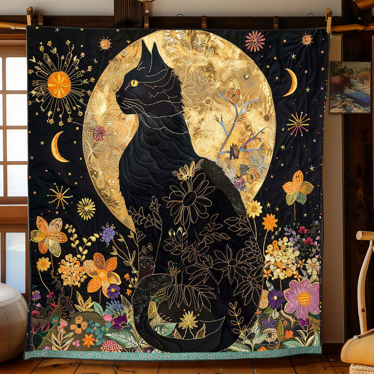 Fortune Black Cat WP0909031CL Quilt