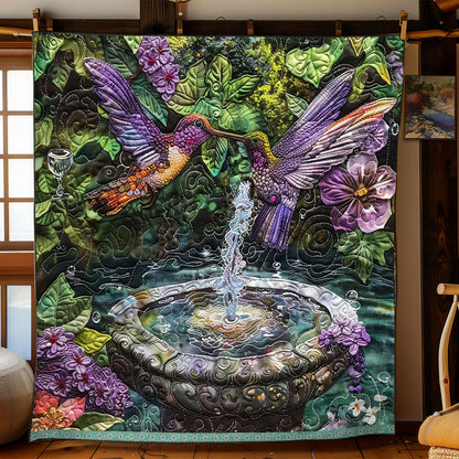 Fountain Couple Hummingbird WP0909009CL Quilt