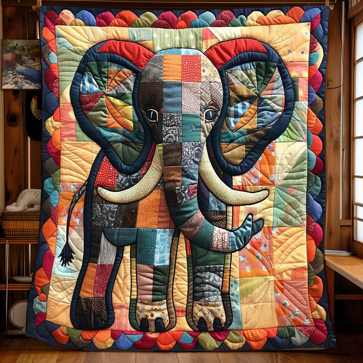 Funny Elephant Patchwork WP2108020CL Quilt