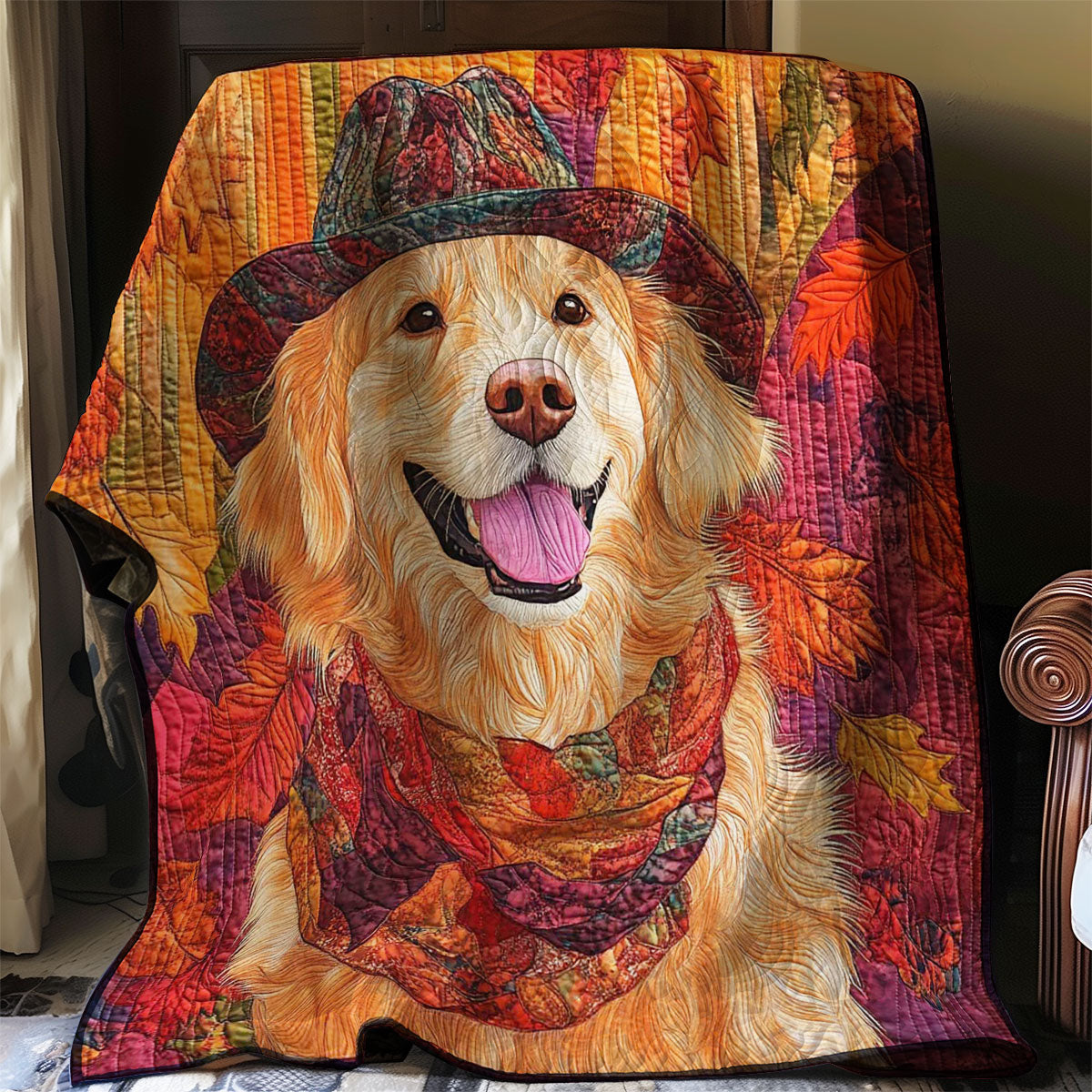 Golden Retreiver Autumn Vibe WP0208020CL Quilt