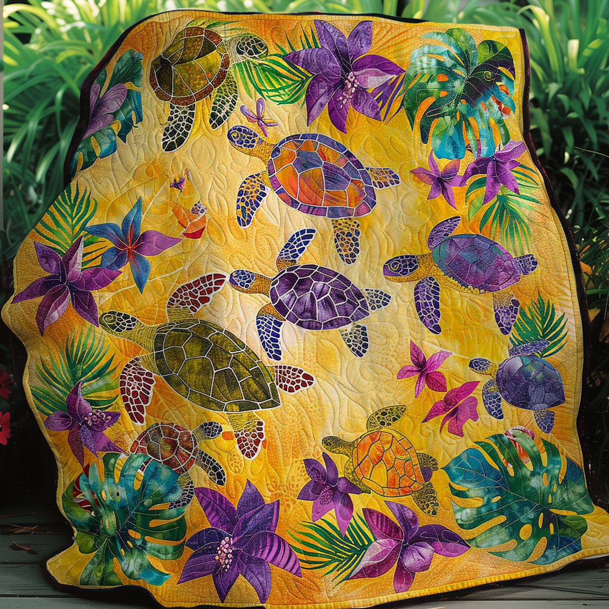 Hibicus Flowers Turtle WP3007032CL Quilt