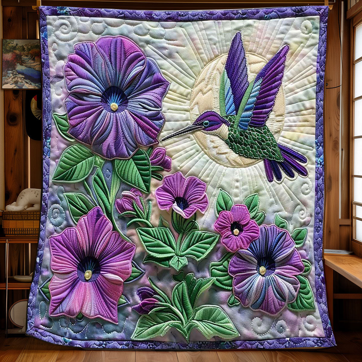 Hummingbird Blooming WP1308015CL Quilt