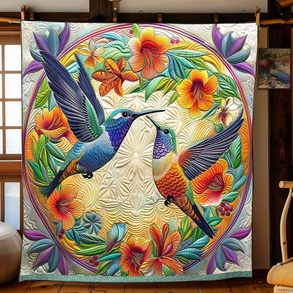 Hummingbird Heaven WP2208016CL Quilt