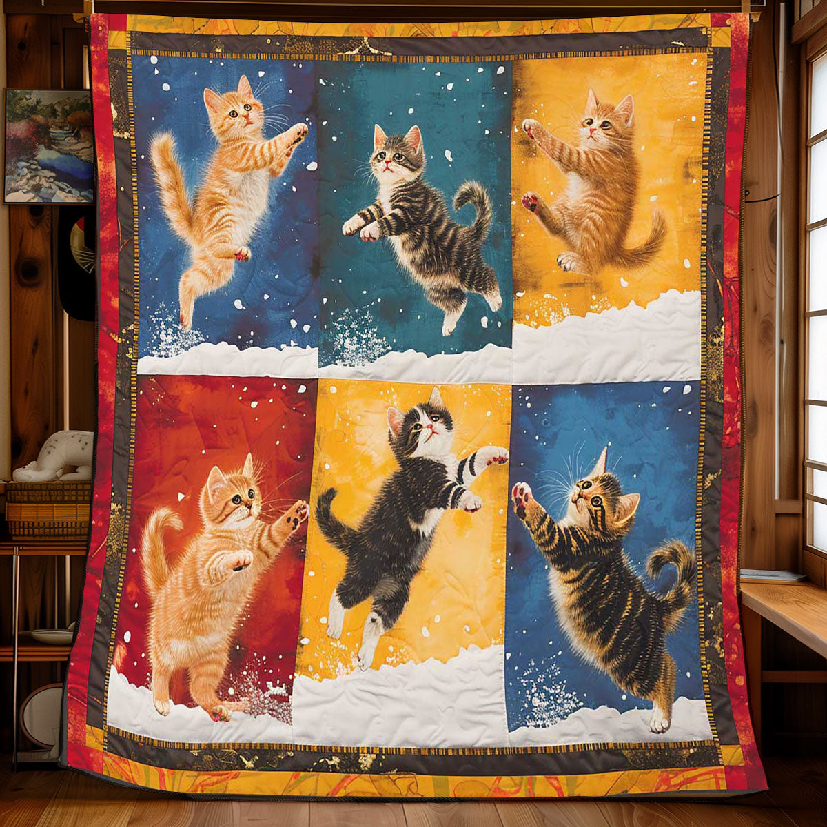 Jumping Cat Winter WP1308057CL Quilt