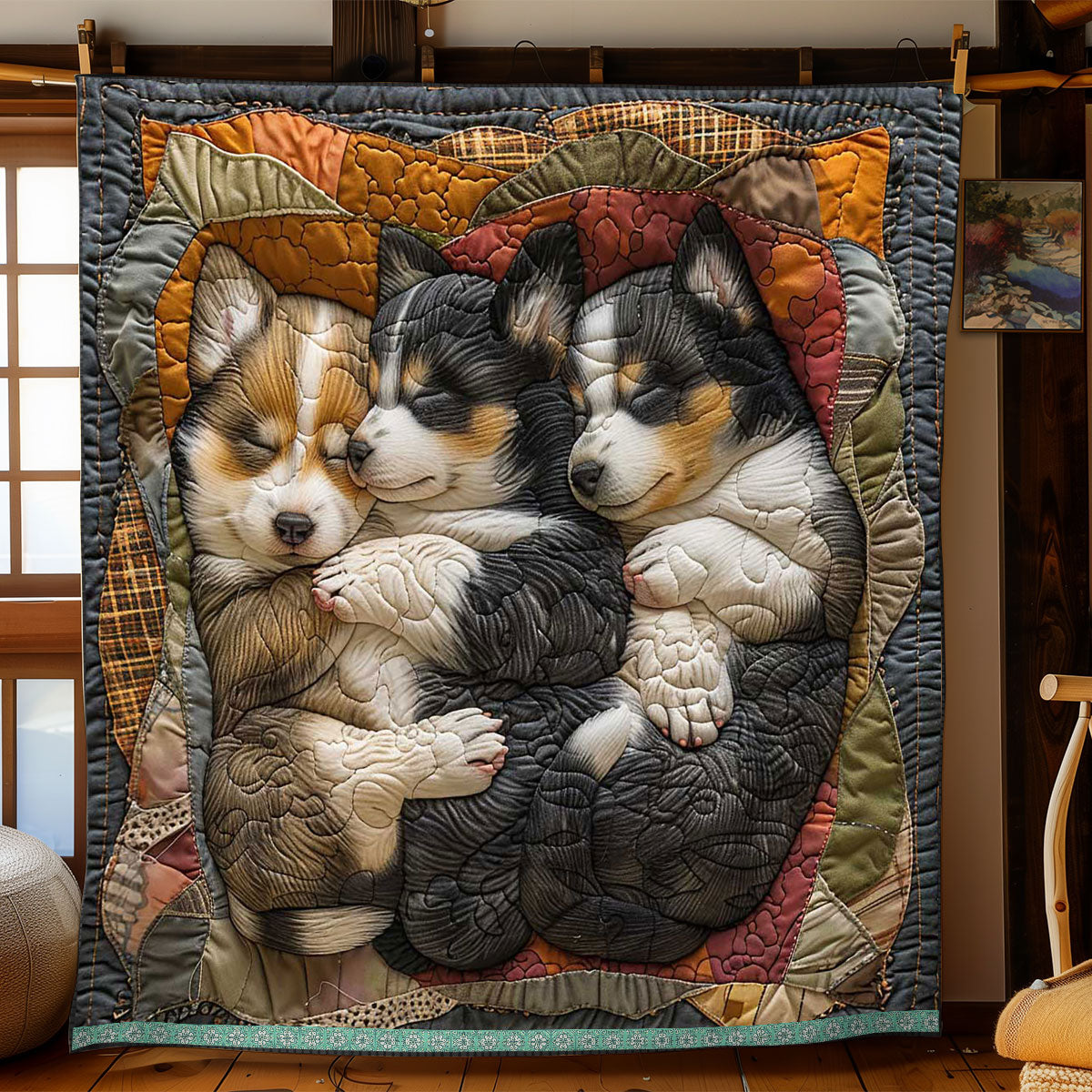 Lovable Corgi WP0509027CL Quilt