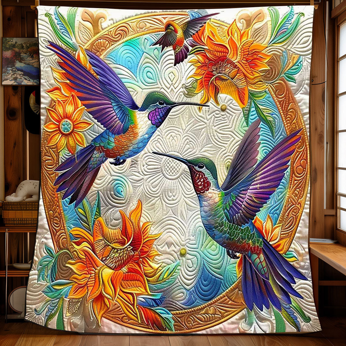 Mandala Hummingbirds WP2108022CL Quilt