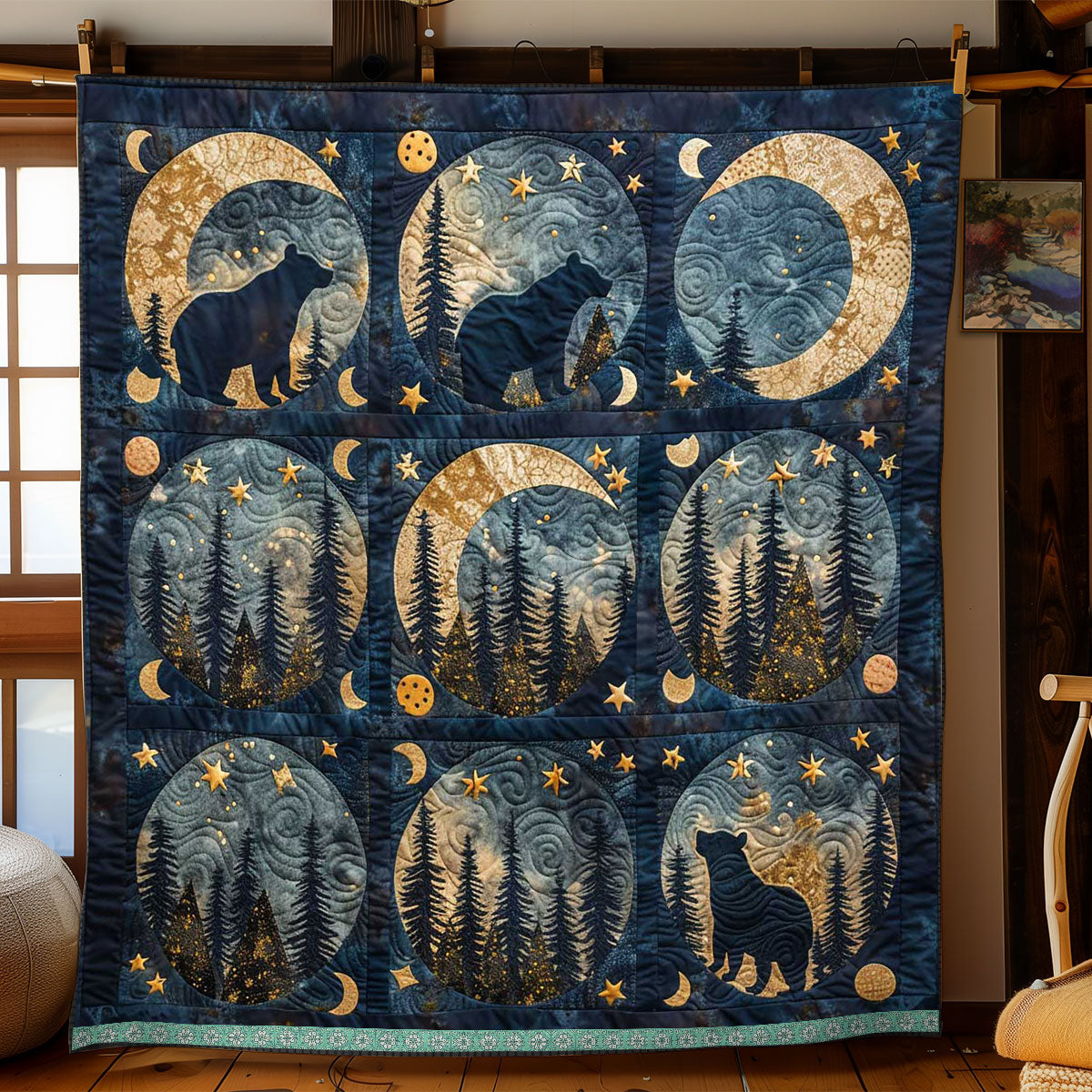 Moon Phase Bear WP0509029CL Quilt