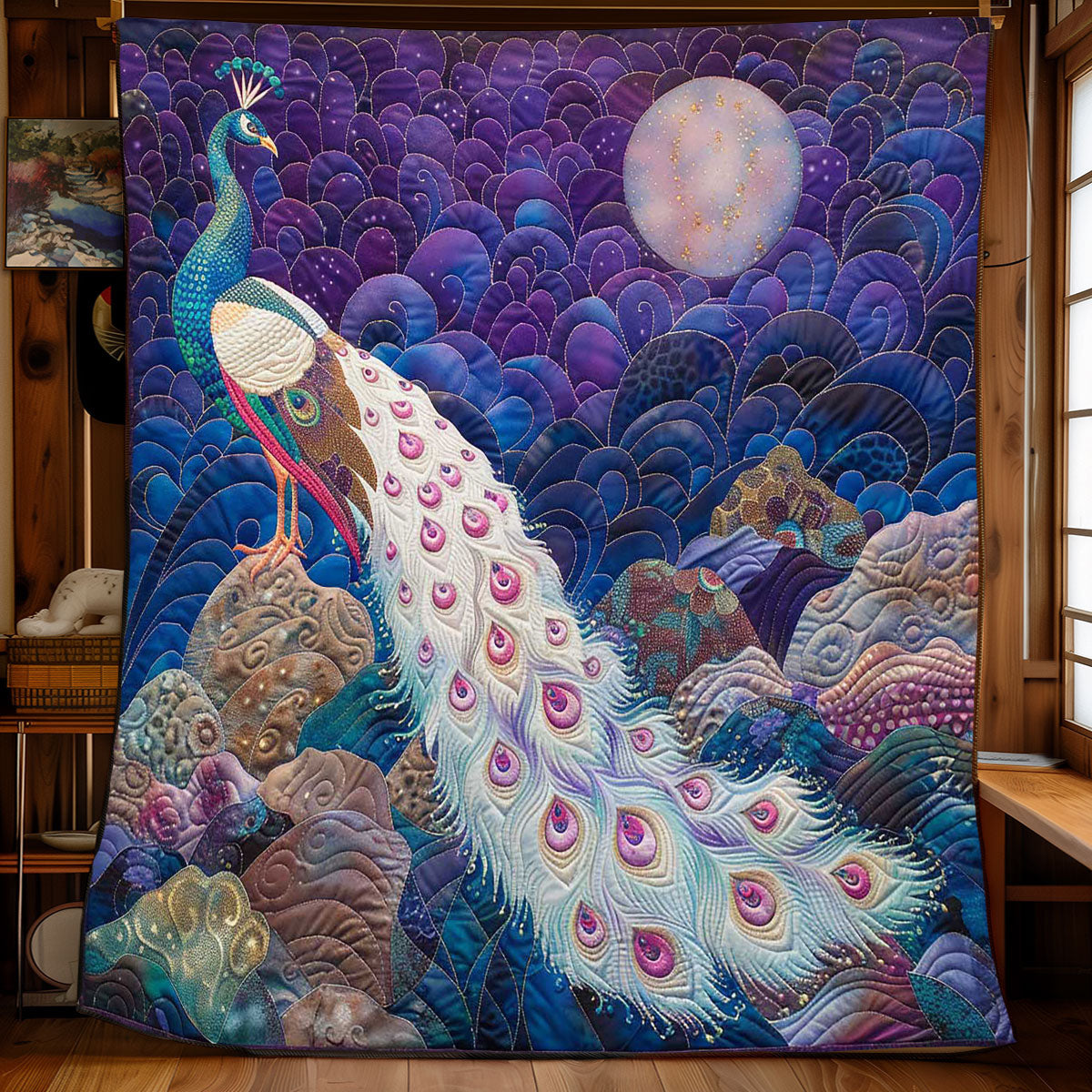 Moonlight Peacock WP2108026CL Quilt