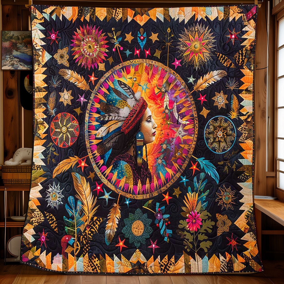 Native American Woman WP1508014CL Quilt