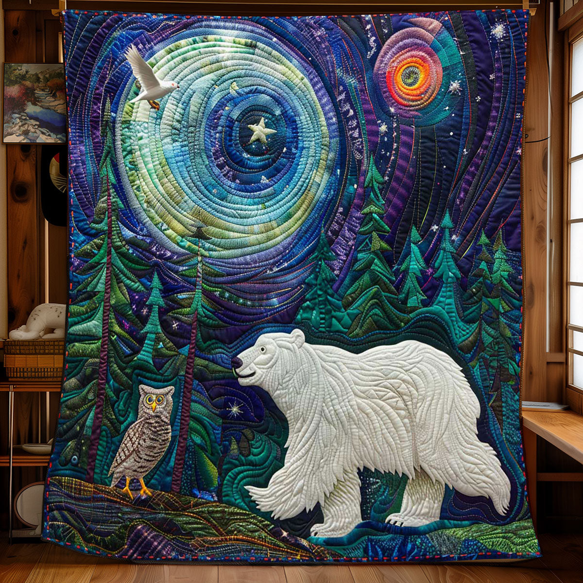 Night White Bear WP1508018CL Quilt