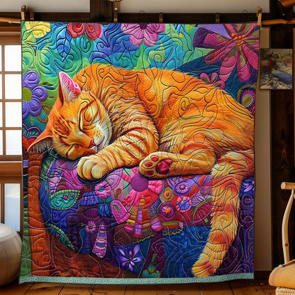 Orange Cat Floral WP0909034CL Quilt