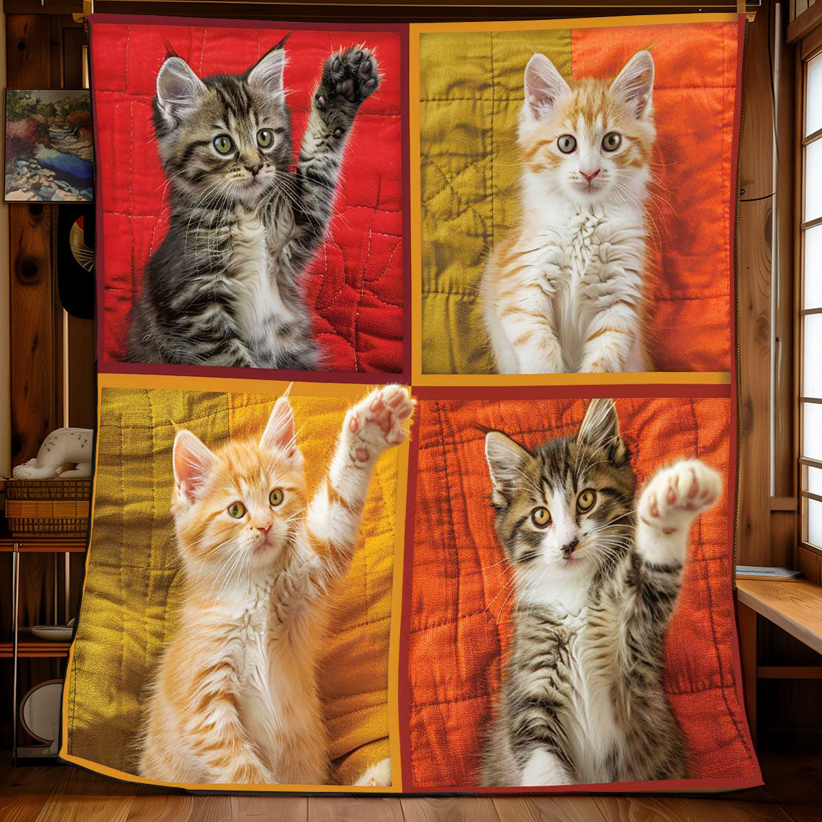 Playing Kitten WP1308044CL Quilt