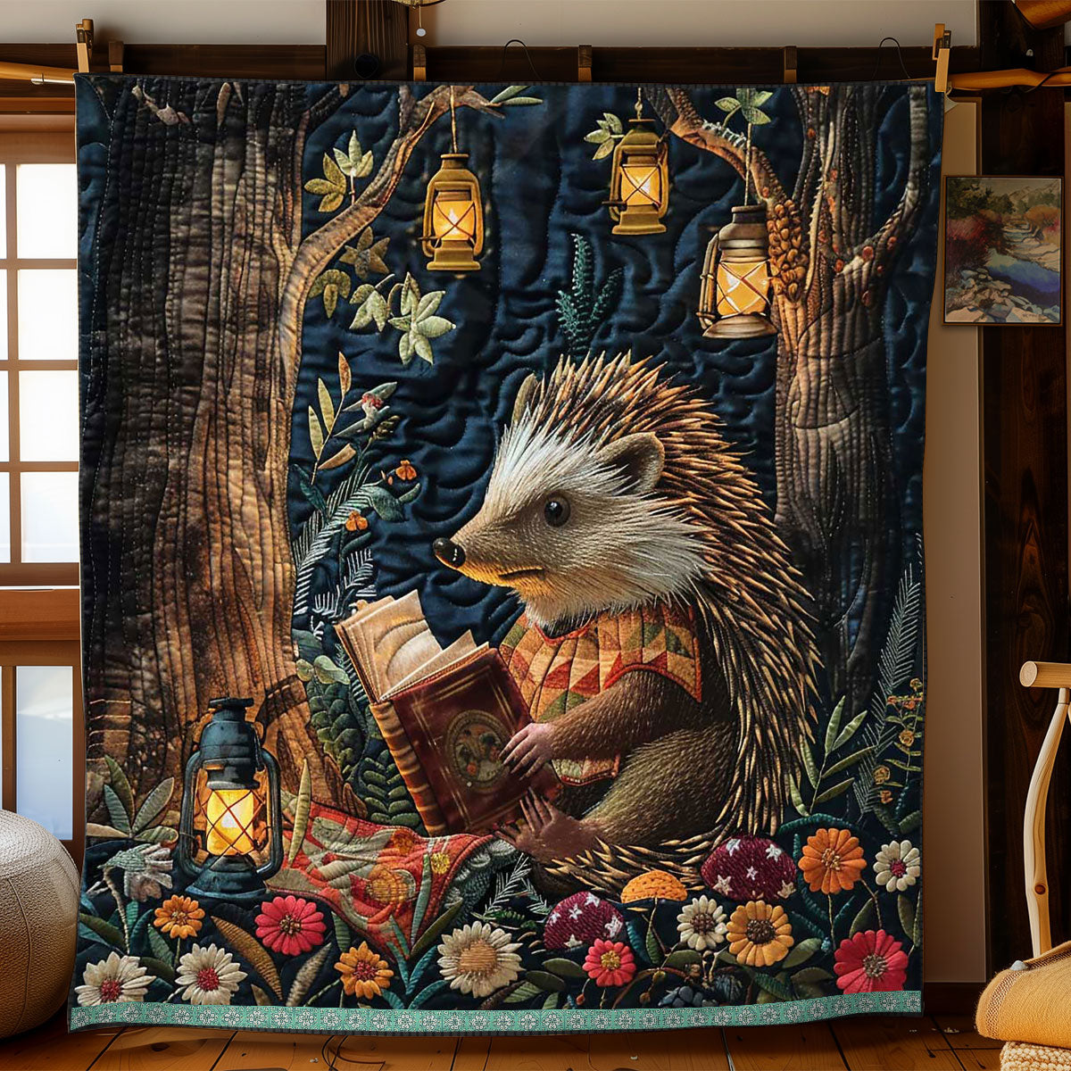 Reading Cute Hedgehog WP0509037CL Quilt