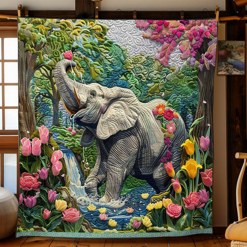 Showering Elephant WP0909046CL Quilt
