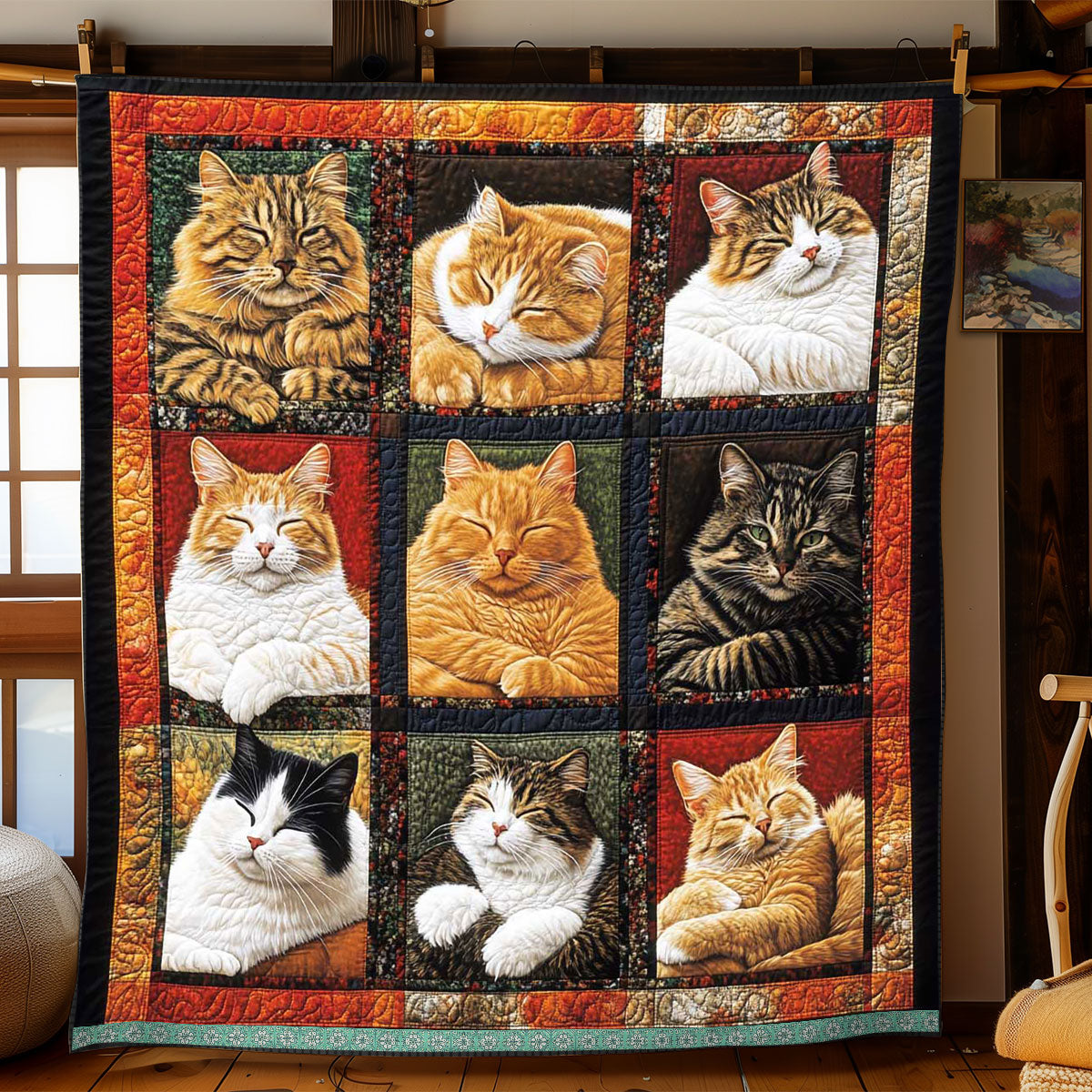 Sleeping Cat Collection WP0708028CL Quilt