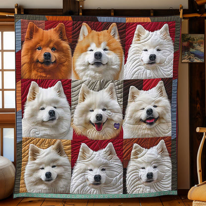 Sleepy Samoyed Portrait WP3008023CL Quilt