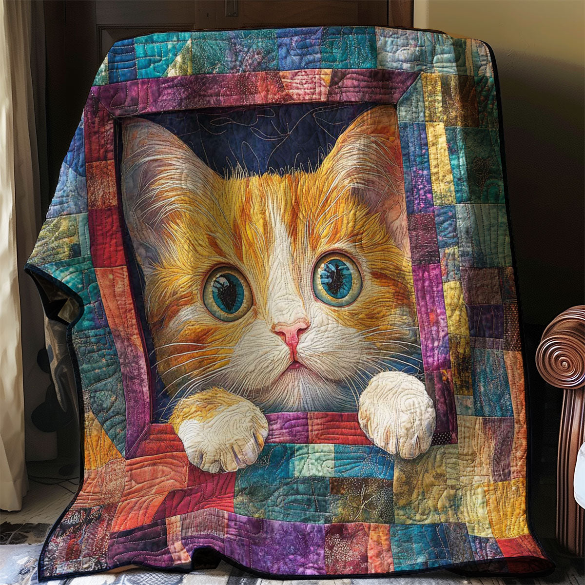 Sneaking Cute Cat WP0508021CL Quilt