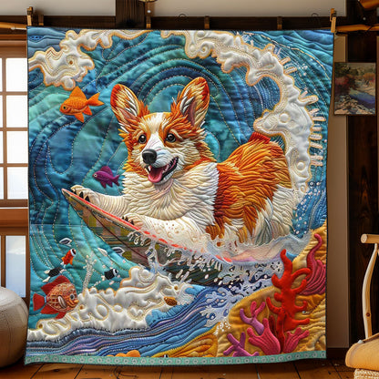 Summer Vacation Corgi WP2208027CL Quilt