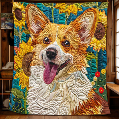 Sunflower Corgi WP2108041CL Quilt