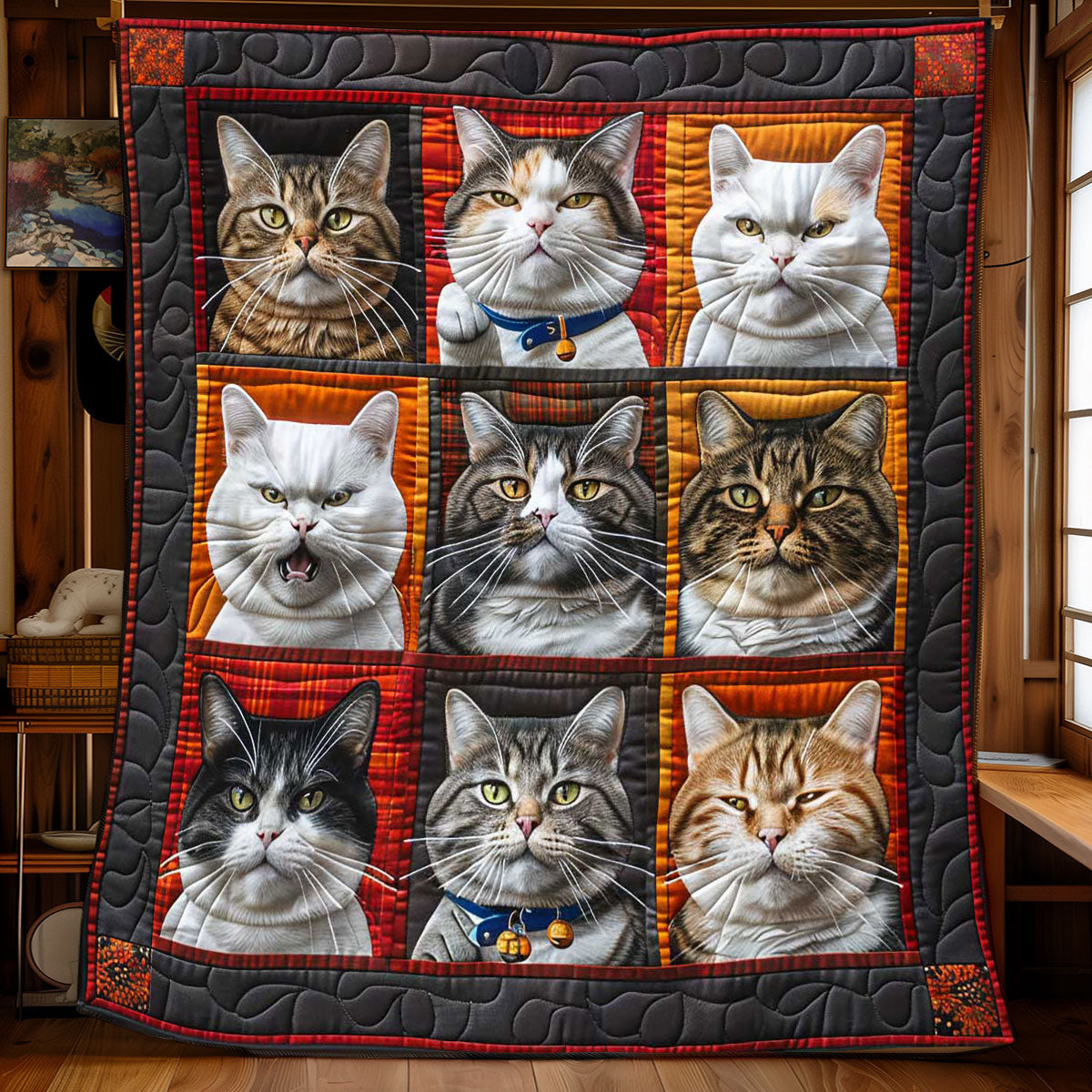 Surprised Cat Collection WP1408016CL Quilt