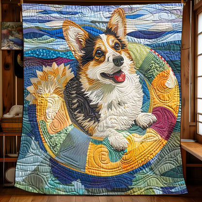 Swimming Corgi WP2108042CL Quilt