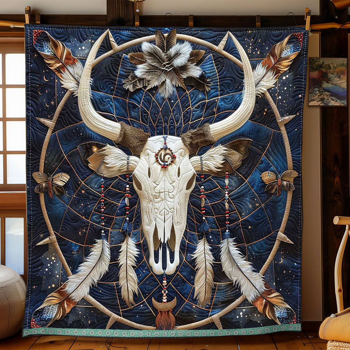 Tribe Skull Native American WP2208039CL Quilt