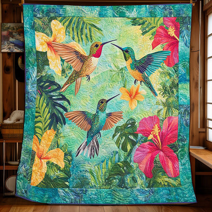 Tropical Colorful Hummingbird WP2008061CL Quilt