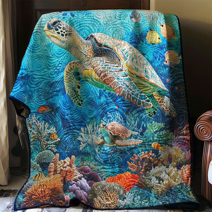 Turtle Family Corals WP0108048CL Quilt